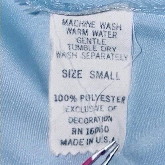 Vintage Yolande pastel blue slip nightgown size S - Picture 9 of 11